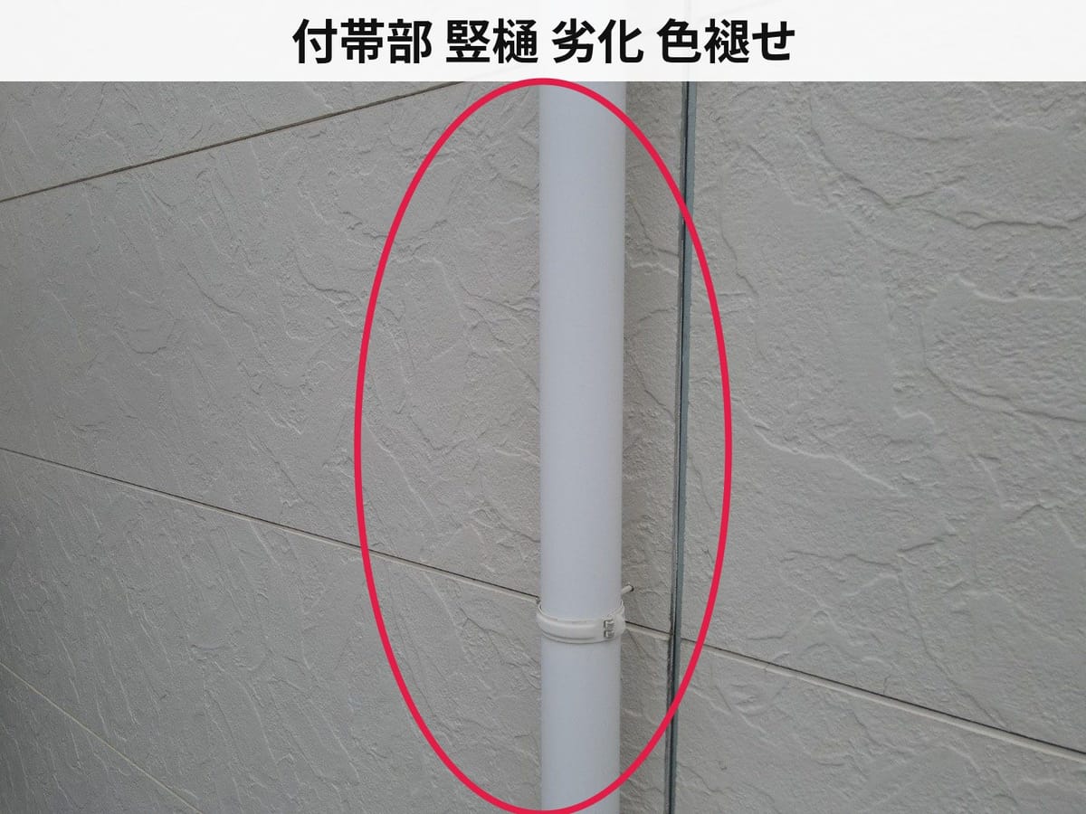 付帯部 竪樋 劣化 色褪せ