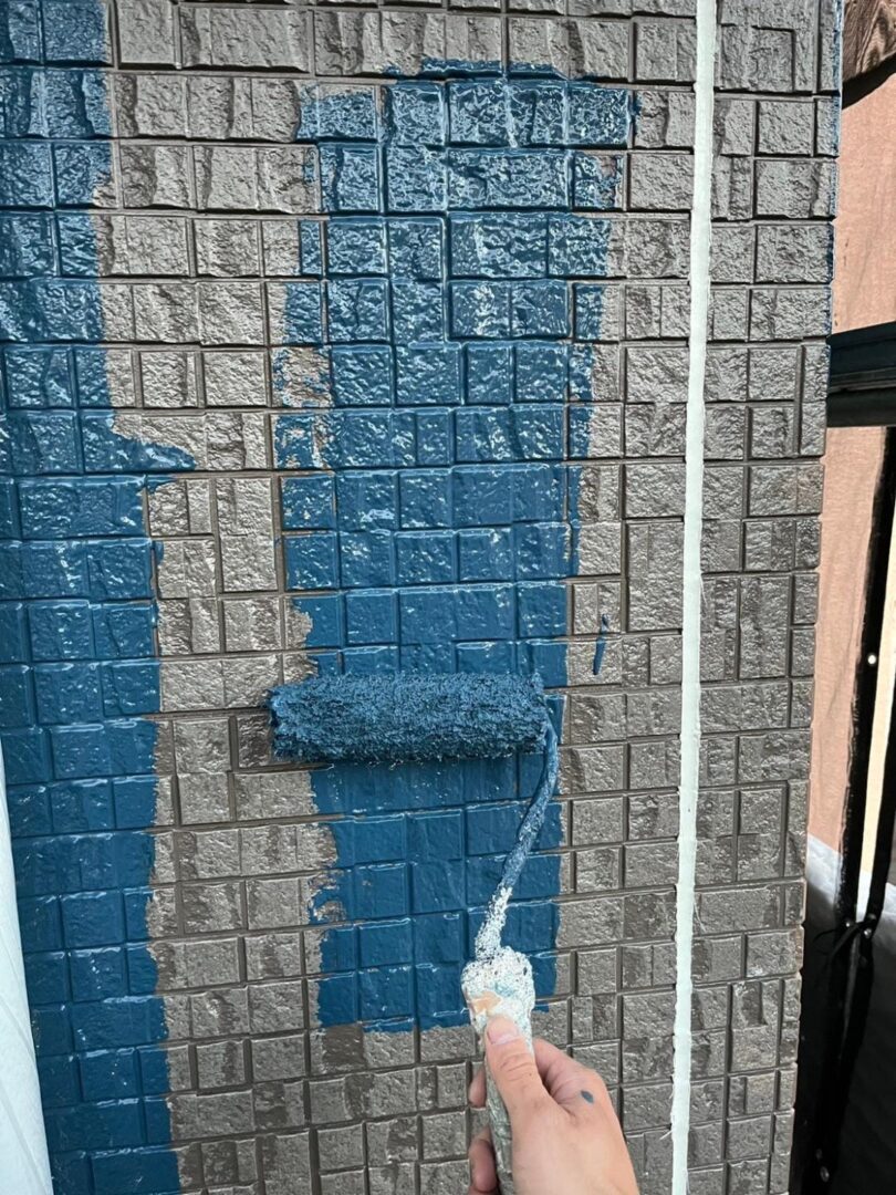 外壁 中塗り中