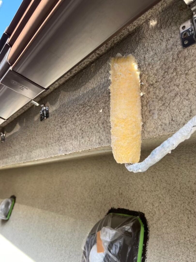 付帯部 破風 下塗り中